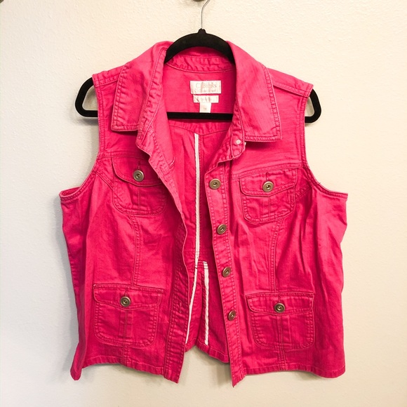 pink jean vest
